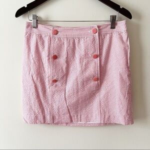 Vineyard Vines Pink Nautical Button Front Side Zip Unlined Mini Skirt Size 0
